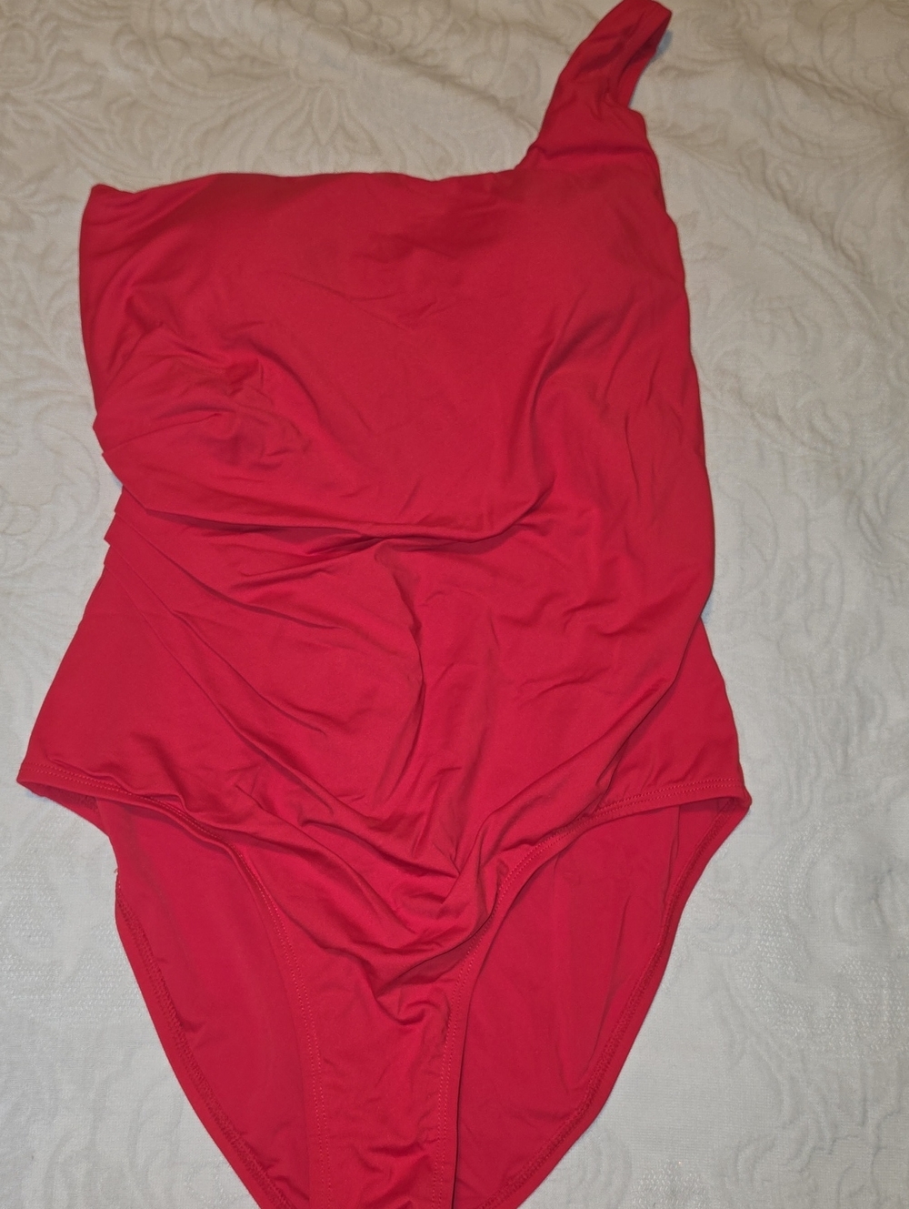 Jantzen One-Shoulder Red Bodysuit Swimwear